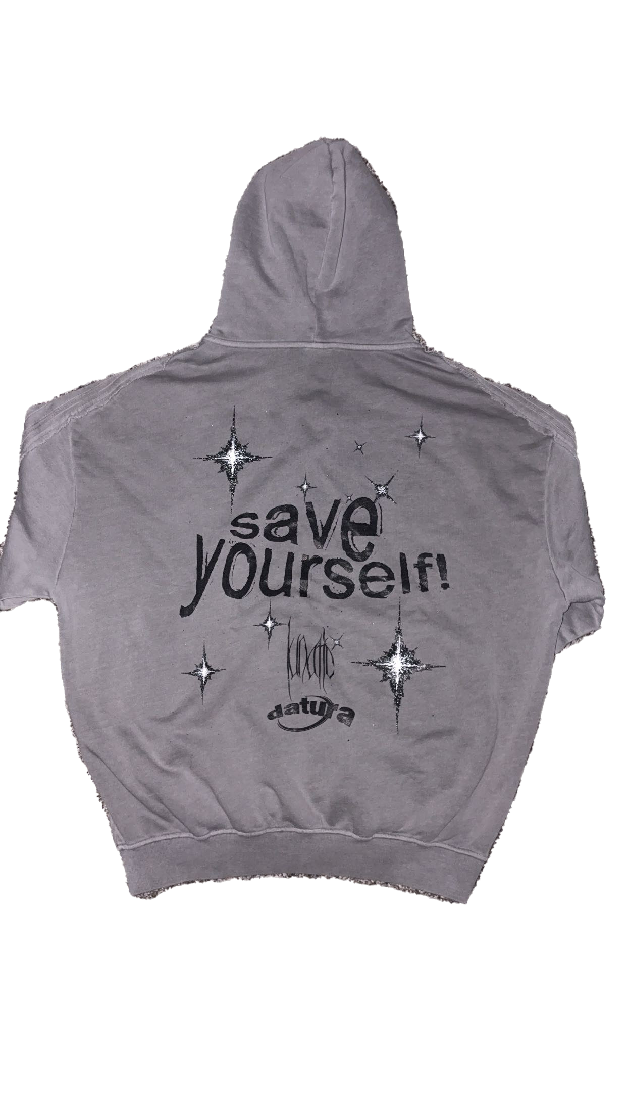 "save yourself" textured zip up