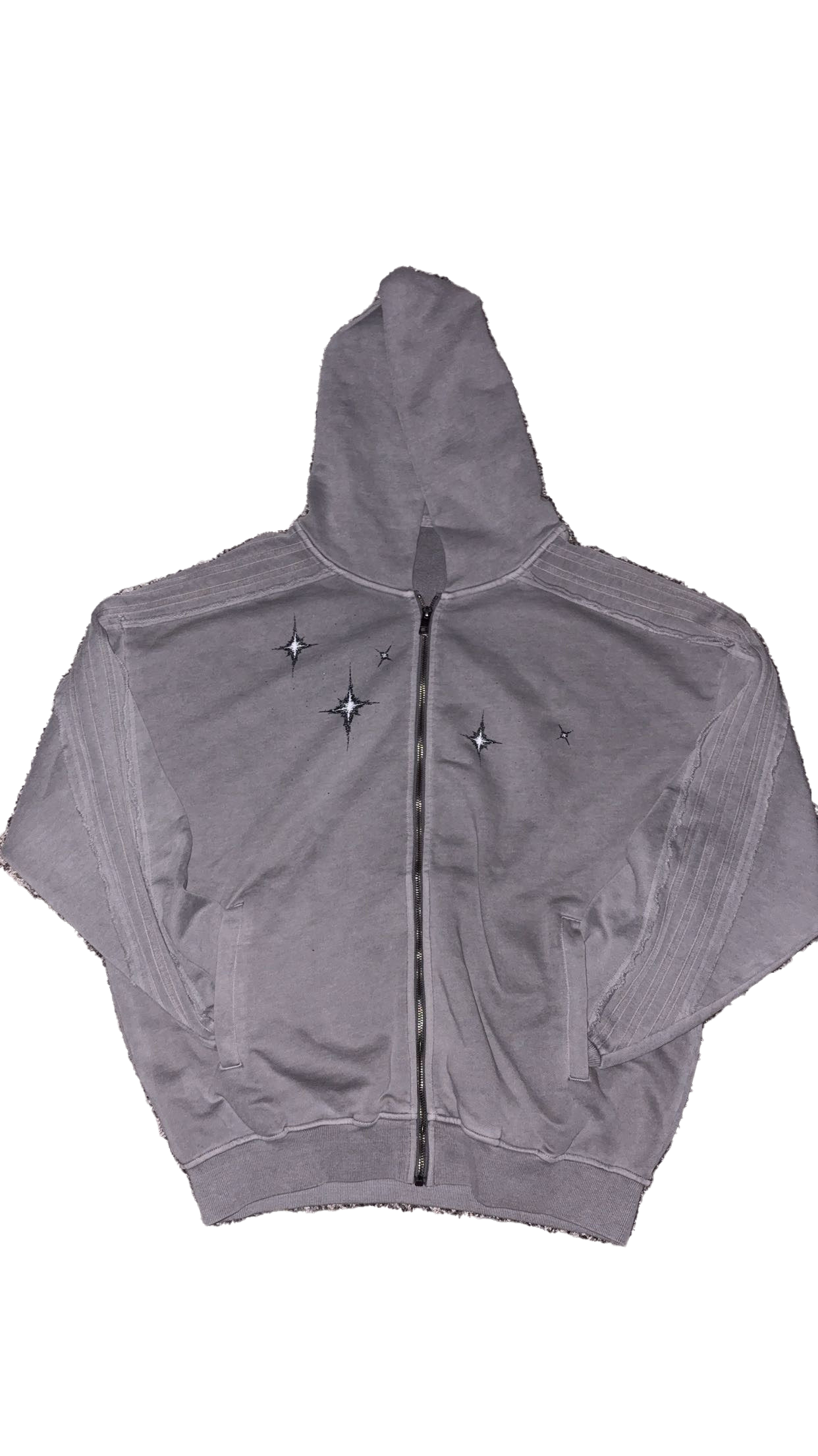 "save yourself" textured zip up