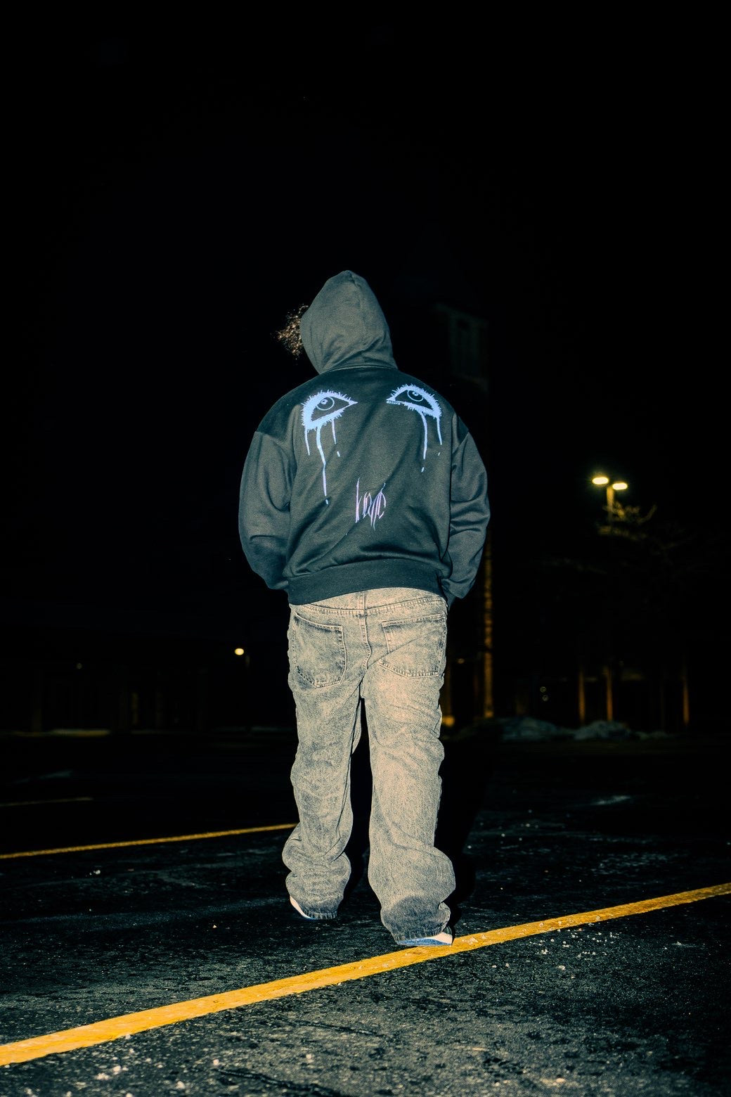 "crying angel" hoodie (black)