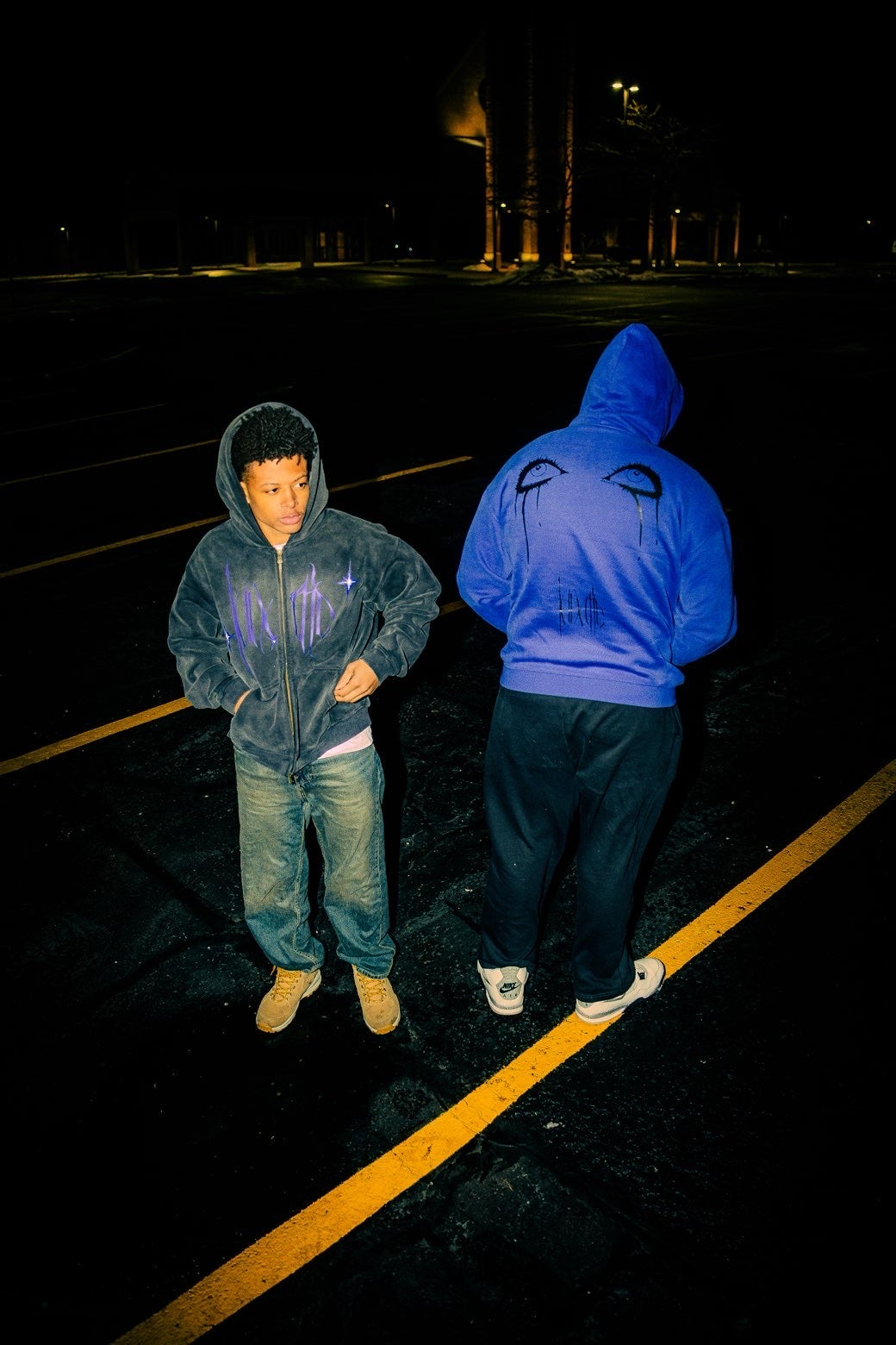 "crying angel" hoodie (purple)